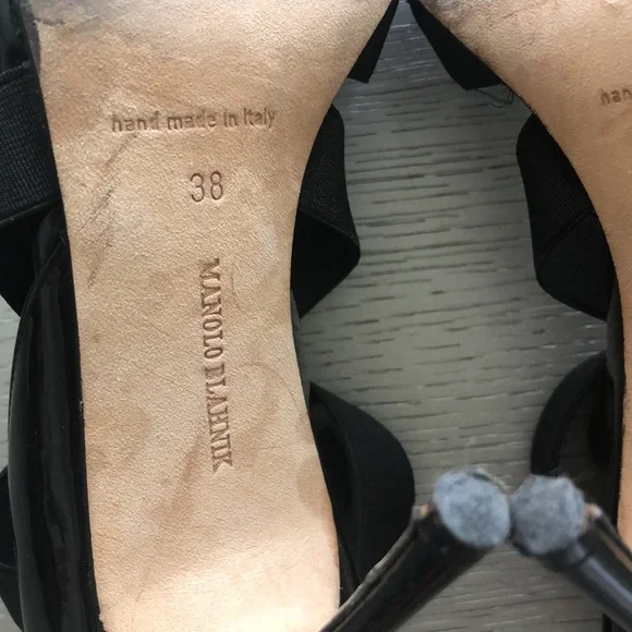 Manolo BLAHNIK pantent gladiator Shoes Size 38
